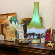 法式复古全铜台灯美式宫廷流苏灯vintage中古客厅，卧室床头装饰灯