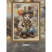 ZZ4697-童趣小丑十字绣2024客厅卧室挂画温馨人小众玄关