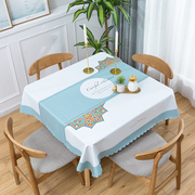 方桌桌布防水防油免洗pvc家用正方形餐桌垫塑料，方形台布茶几垫厚