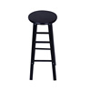 实木吧椅 黑白巴凳橡木梯凳 高脚吧凳 实木凳子复古酒吧椅时尚凳