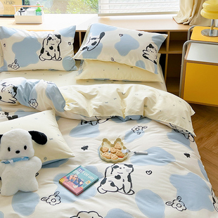 奶牛猫丨儿童卡通纯棉，床上用品床单被套，三四件套定制床笠床罩