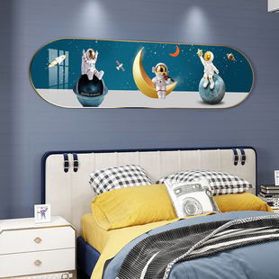 儿童房卧室床头装饰画男孩女孩房间布置挂画墙面男生太空壁画