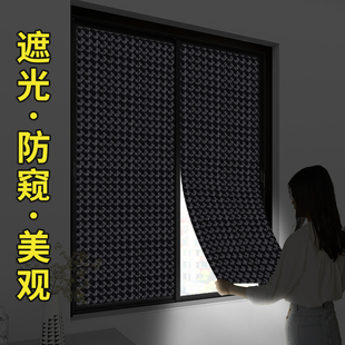 黑色玻璃纸遮光贴纸窗户，贴膜卧室挡光防光窗帖窗帘遮光型遮阳贴纸