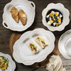 日式浮雕陶瓷盘家用餐具套装西餐盘牛排盘米饭碗深盘子复古鱼盘