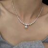 高级感碎银子金属珍珠项链女法式复古个性简约百搭气质颈链锁骨链