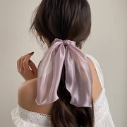 韩国东大门夏季亮纱长款飘带，超仙大肠发圈，气质甜美头花发饰女