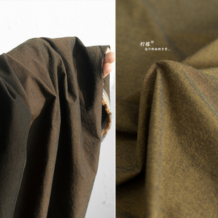 棕色系纯棉炒色布料做旧国风全棉外套衬衫西装创意服装设计师面料