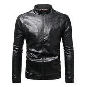3D图跨境外贸男式皮衣 休闲潮流立领皮夹克青年外套1412-JK61-P60