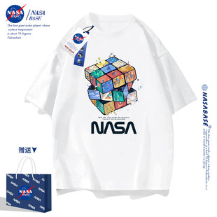 NASA联名t恤短袖男夏季ins网红超火纯棉情侣装打底衫上衣女