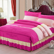 欧式简约床上用品四件套全棉纯棉，公主风床罩床裙式床单被套网红款