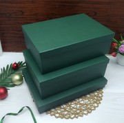 高档墨绿色端午节包装纸盒，商务盒生日礼物盒，衣服包装盒印logo