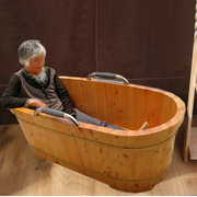 老人小孩泡澡桶木桶洗澡盆实木浴缸可移动香柏木沐浴桶低桶可定制