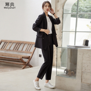 黑色西装套装女韩版2023外套气质工作服女正装套装职业装西服