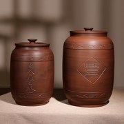 米缸老式家用建水紫陶米缸陶瓷带盖米桶纯手工防潮防虫密封储米罐