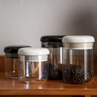 一屋窑密封罐咖啡豆，储物罐icoffee电镀，色圆形玻璃