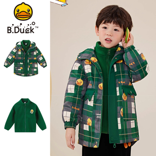 bduck小黄鸭三合一两件套幼儿，宝宝加厚上衣男童，外套保暖冬装儿童