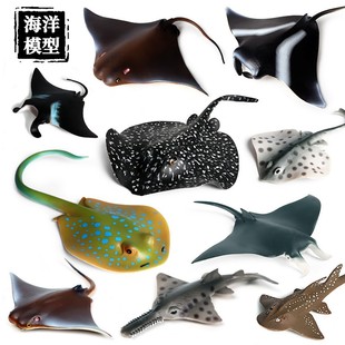 仿真海洋动物模型儿童认知玩具，大魔鬼鱼，鳐鱼鲼鱼蝙蝠鱼老板鱼瑶鱼