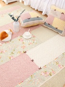 韩式田园全棉客厅地垫，加厚防滑宝宝爬行毯卧室，榻榻米床沿垫可机洗