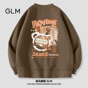 森马集团GLM品牌美式春秋纯棉卫衣男圆领宽松潮牌嘻哈复古长