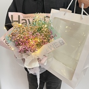 满天星礼盒包装干花花束，送女友男友小清新礼物毕业拍照永生真花