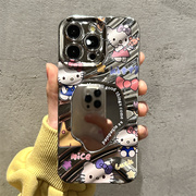 hellokitty适用iphone15promax手机壳14苹果13可爱12女款11全包，镜头13pro凯蒂猫x镜面xr硅胶套xsmax卡通