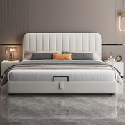 集运约科技布床双人床布艺，床轻奢网红床主，卧室1.5米软包床