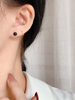 14k高级感韩国纯金耳钉小众设计黑色玛瑙金螺丝耳骨钉耳环简约k