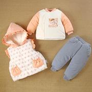 一1岁女宝宝冬装分体款，加厚棉服袄外套装，婴儿衣服外出洋气2冬季天