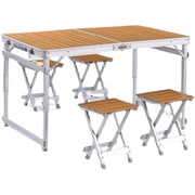 加长版1.38米户外铝合金折叠桌椅，摆摊地推便携简易野外餐桌椅家用