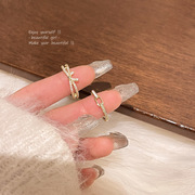小众设计感双排珍珠戒指ins潮百搭气质开口可调节食指戒指环