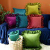简约现代纯色法式轻奢风欧式丝绒抱枕客厅沙发靠背腰枕靠垫高级感