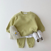 春秋季套装1-2周岁男女童宝宝，长袖上衣+长裤两件套婴儿衣服针织衫