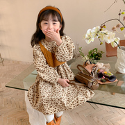 女童韩系套装裙，2023秋装针织毛衣马甲连衣裙，儿童灯芯绒两件套