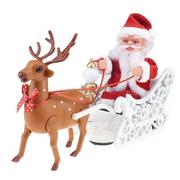 圣诞节新奇创意礼物送女小女孩麋鹿拉雪橇圣诞老人玩偶带