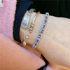 2023ninisn925纯银天然蓝紫色坦桑石手链(石，手链)中高端气质彩宝节日礼
