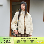 坦博尔2023羽绒服女衬衫羽绒服女轻薄短款秋冬小个子外套潮