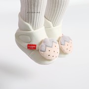秋冬季新生婴儿鞋袜步前软底不掉036月1岁男女宝宝纯棉加绒保暖
