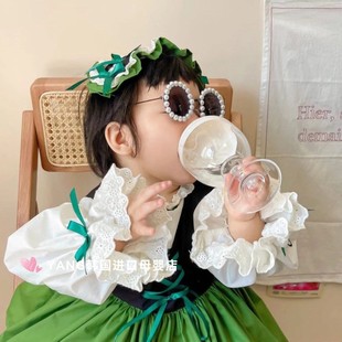儿童高脚杯学饮杯牛奶杯防摔宝宝家用喝水直饮果汁奶嘴酒杯式奶瓶