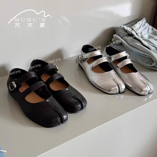 韩国opel欧宝2024春季玛丽珍单鞋女猪脚马蹄鞋奶奶鞋扣带分趾鞋子