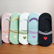 韩国进口kiki条纹爱心夏季女士，硅胶船袜隐形防脱时尚简约百搭