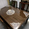 新中式桌垫pvc餐桌垫桌布，防水防油免洗软，玻璃茶几台布蕾丝绣花