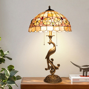 台灯美式复古欧式法式全铜帝凡尼艺术品纯铜摆件，客厅装饰贝壳台灯