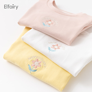 Elfairy女童打底衫春装儿童长袖T恤卫衣婴幼儿衣服女宝宝上衣纯棉