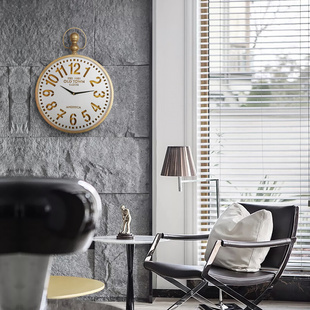 欧式挂钟客厅美式个性创意复古静音钟表卧室现代大气铁艺时钟装饰