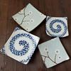 日本进口家用陶瓷釉下彩小清新异形盘日式和风，创意正方长方盘餐具