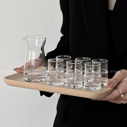 趣皿新中式竹节玻璃白酒杯(白酒杯，)套装烈酒杯分酒器酒壶家用酒盅一口杯
