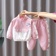 婴儿圆领拉链运动套装两件套秋装春秋男童女宝宝儿童小童幼儿保暖