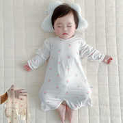 婴儿无骨男女宝宝莫代尔居家睡衣，婴幼儿长袖空调，服薄款睡袋连体衣