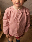 女童装红色格子衬衫春季日系开衫，纯棉长袖衬衣洋气学院风立领上衣