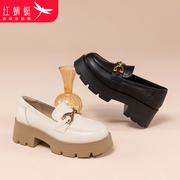 红蜻蜓乐福鞋女春季时尚，百搭一脚蹬，日系风女豆豆鞋粗跟增高鞋